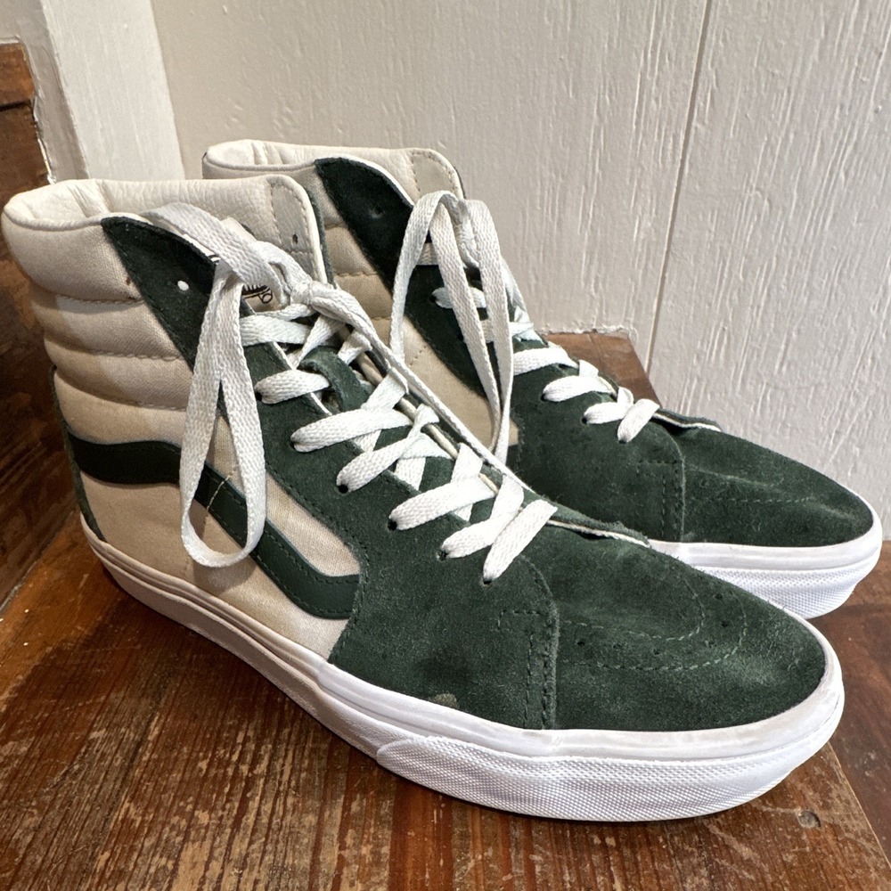 VANS Mens 7.5 Women's Sz 9 Sk8-Hi "Mountain View"/ Cream Suede High Top Sneakers